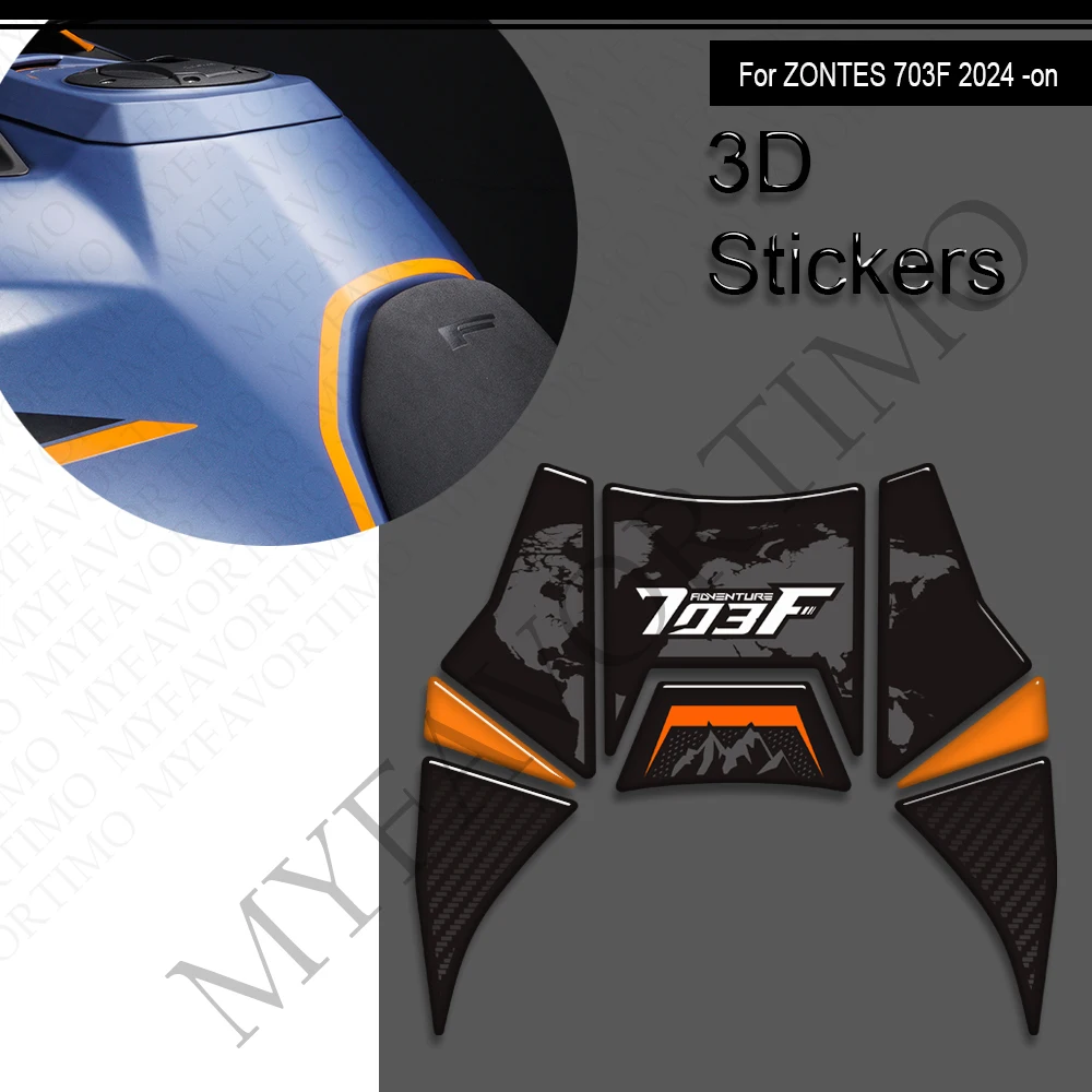 For Zontes  ZT703-F ZT-703F ZT 703F 703 F 2024 - Adventure Bike Tank Pad TankPad Cap Grips Gas Fuel Knee Stickers Decals Protect
