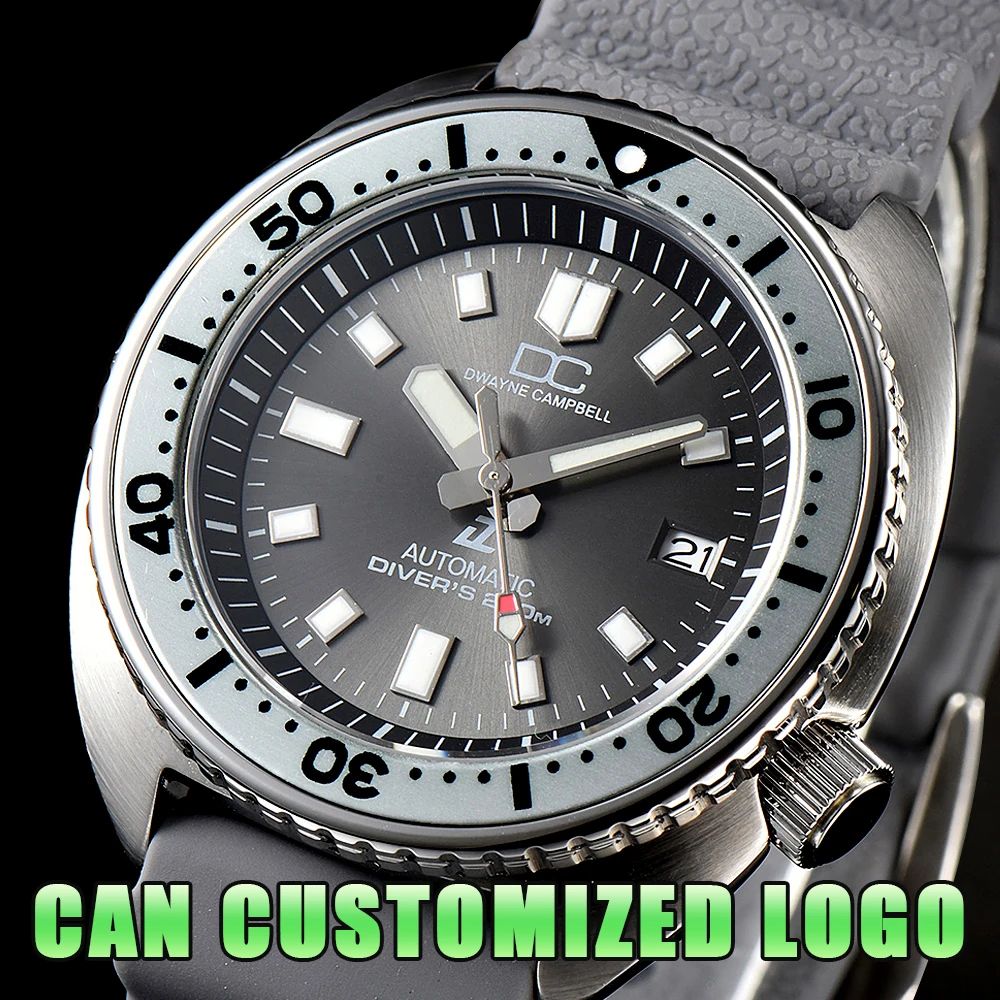 Can Custom Logo 42mm Silvery Men\'s Automatic watches Japen NH35 Movement  Sapphire Waterproof Wristwatch Brand Luxury watch