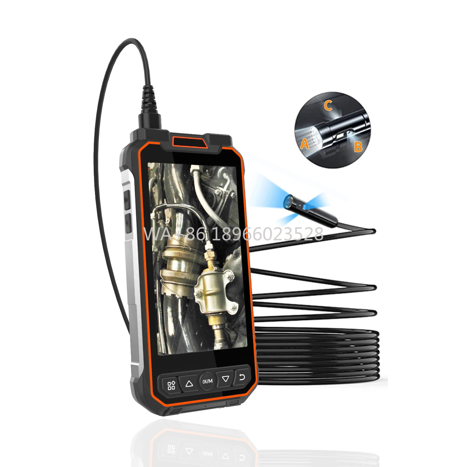 

5 Inch Screen Industrial Endoscopic Camera 2MP HD 1080P Three Lens Soft Lens Industrial Inspection IP67 Waterproof Camera