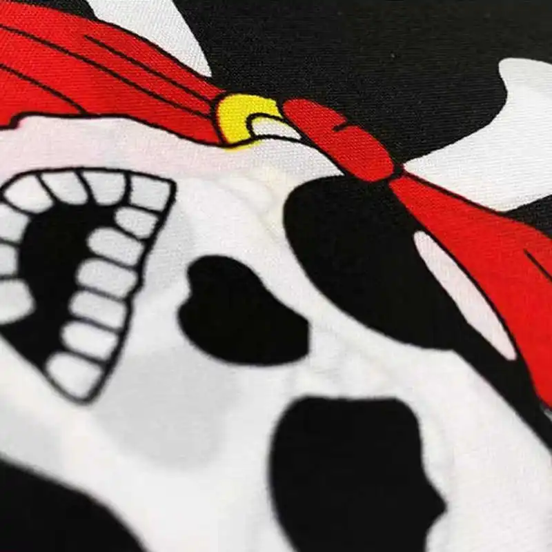 20 Stück hängende Piratenflagge, 14 x 21 cm, roter Schal, Totenkopf, bedruckt, schwarz, 6 m Länge, für Zuhause, Party, dekorative Flaggen und Banner