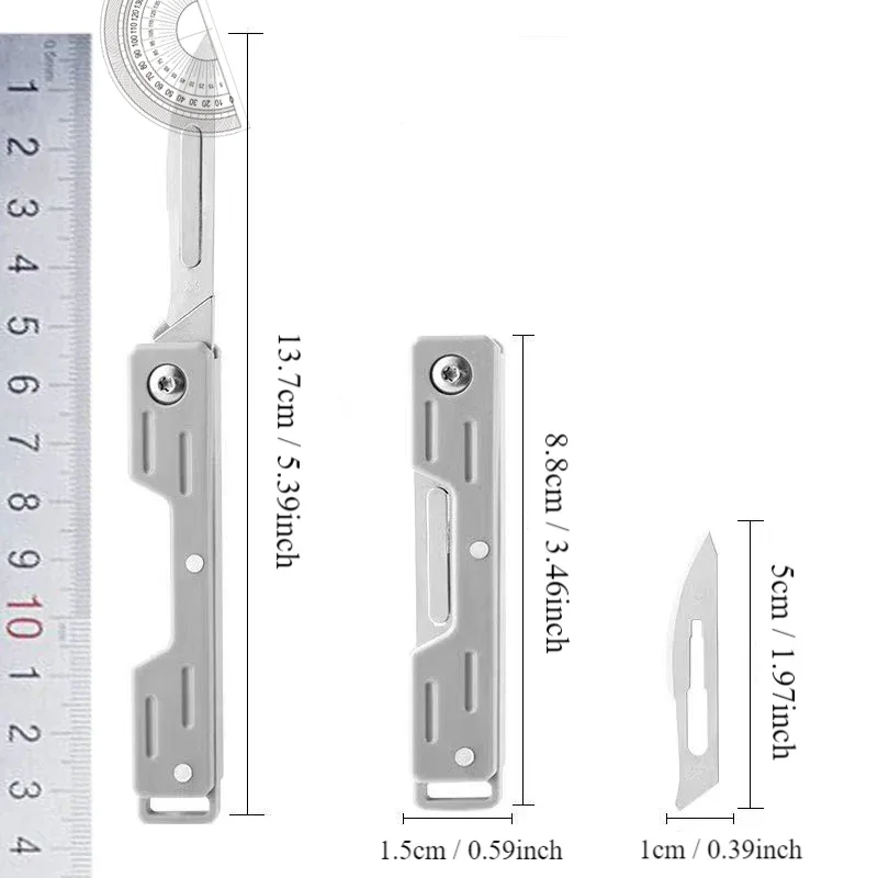 Plastic handle Mini Performance folding Mechanical Cost Scalpel Medical folding knife EDC Outdoor Unpacking pocket knife image 6