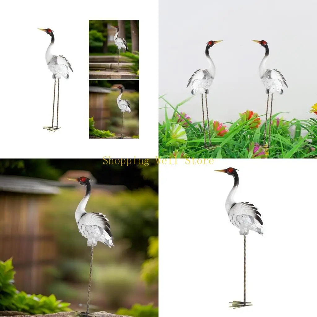 

KX4B Metal Figures Lawns Ornaments Naturalistic Realistic Garden Birds Sculptures, Standing Decorations For Yard Outdoor Pond