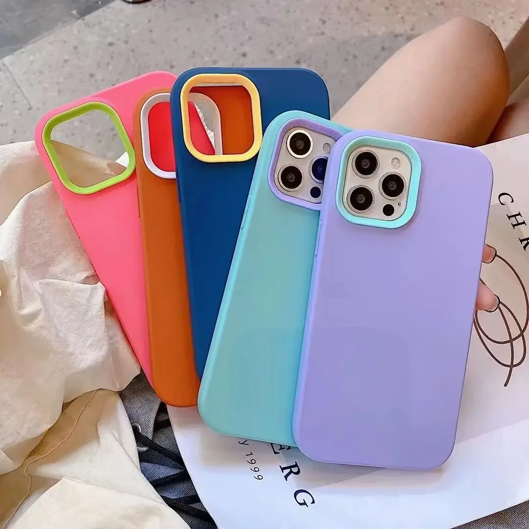 3 in 1 Case For OPPO Reno 7 5G 6 5 4 Lite 4Z A15 A53 A92 A72 A52 A54 A16 Find 5 lite Candy Plain Matte Soft Liquid Cover