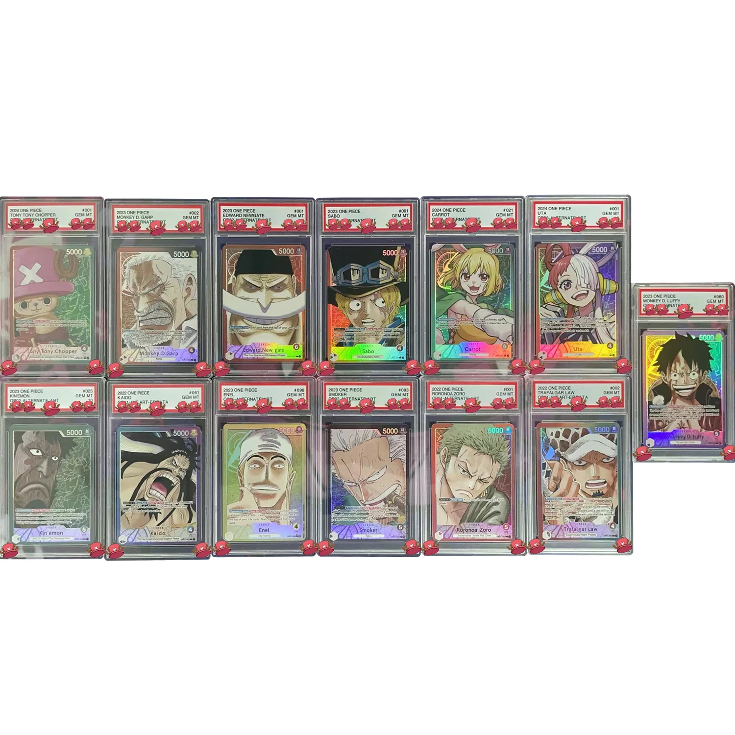 OPCG Graded Card GEM MT 10Points Collection Card OP05 OP06 OP01 OP08 ALTERNATE ART Monkey D Luffy Roronoa Zoro Color Flash Cards