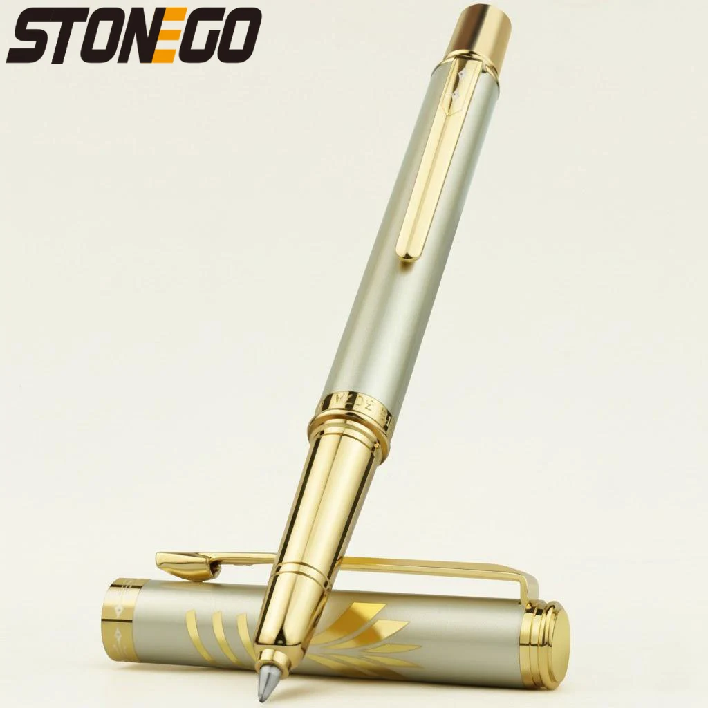 

Классическая металлическая ручка-роллер с гладким письмом, сменными гелевыми стержнями, офисный инструмент для письма