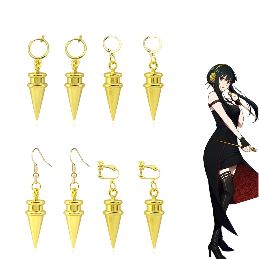 Yor Forger Cosplay Ohrclips Anime SPY×FAMILY Tropfenohrringe für Damen Herren Schmuck Accessoires Prop Geschenk