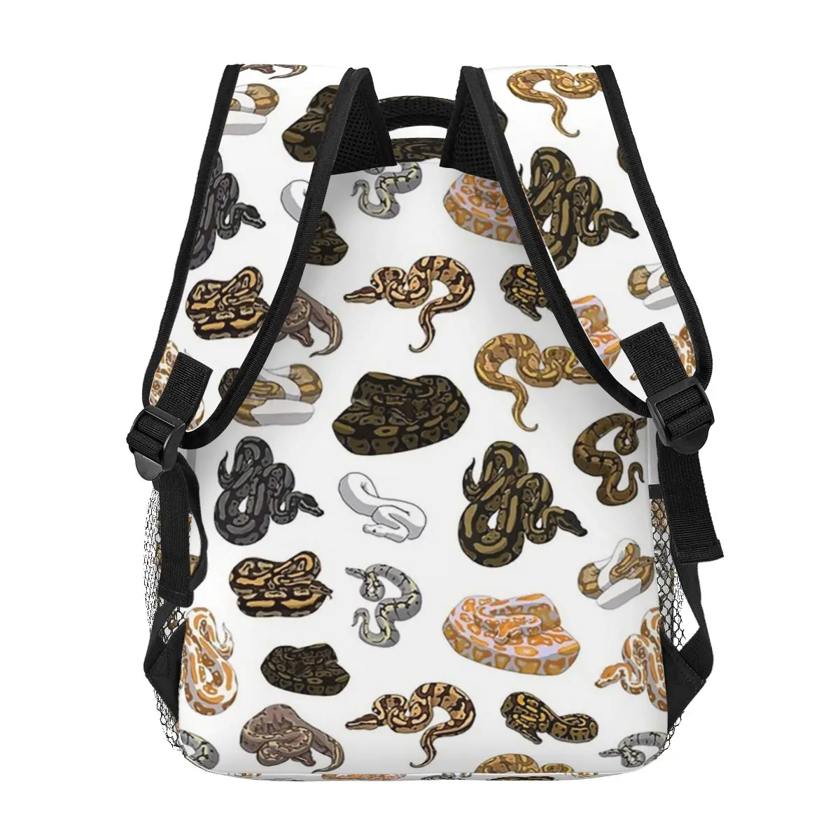 حقائب ظهر بدون أكمام بنمط الأفعى من Ball Python Morph للأولاد والبنات حقيبة كتب للطلاب حقائب مدرسية حقيبة كتف للسفر