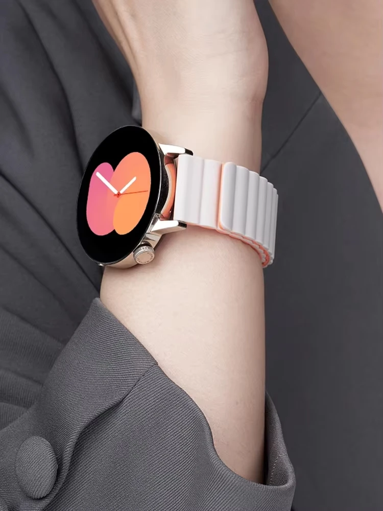 Магнитная петля для часов Samsung Galaxy 7/FE/6/5 pro/4/Classic/active 2, 20 мм, 22 мм, силиконовый браслет, ремешок huawei GT 3-4