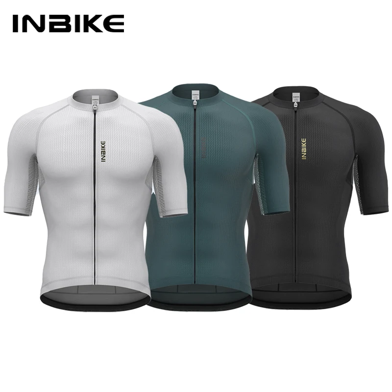 INBIKE Herren-Radtrikot, Sommer, Fahrrad, kurzärmelig, feuchtigkeitsableitend, schnell trocknend, Sport-T-Shirt, Outdoor, Rennrad, MTB, Kleidung für Herren