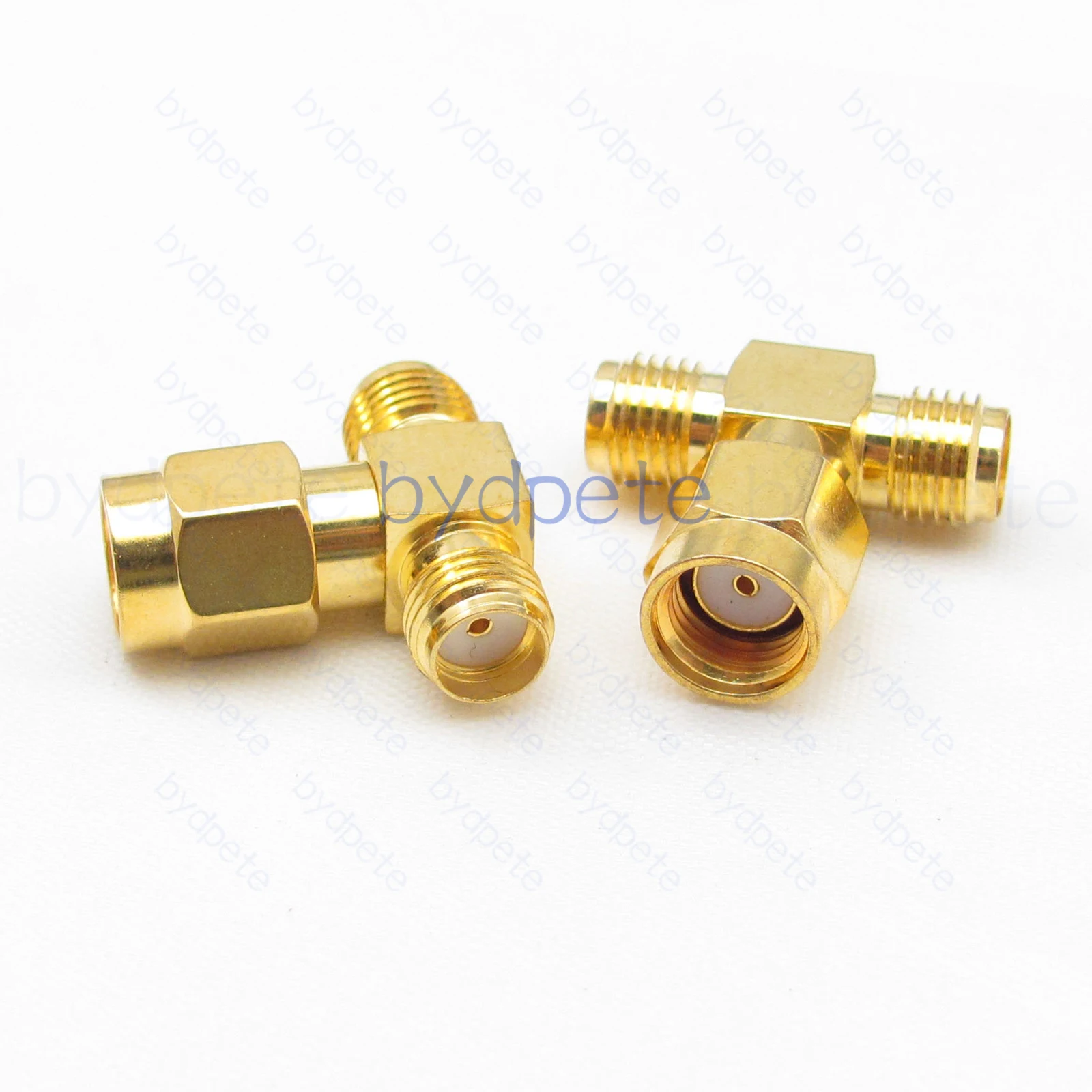 

T Type RP-SMA Male Plug to 2 Double SMA Female Jack RF Connector Adapter Tanger