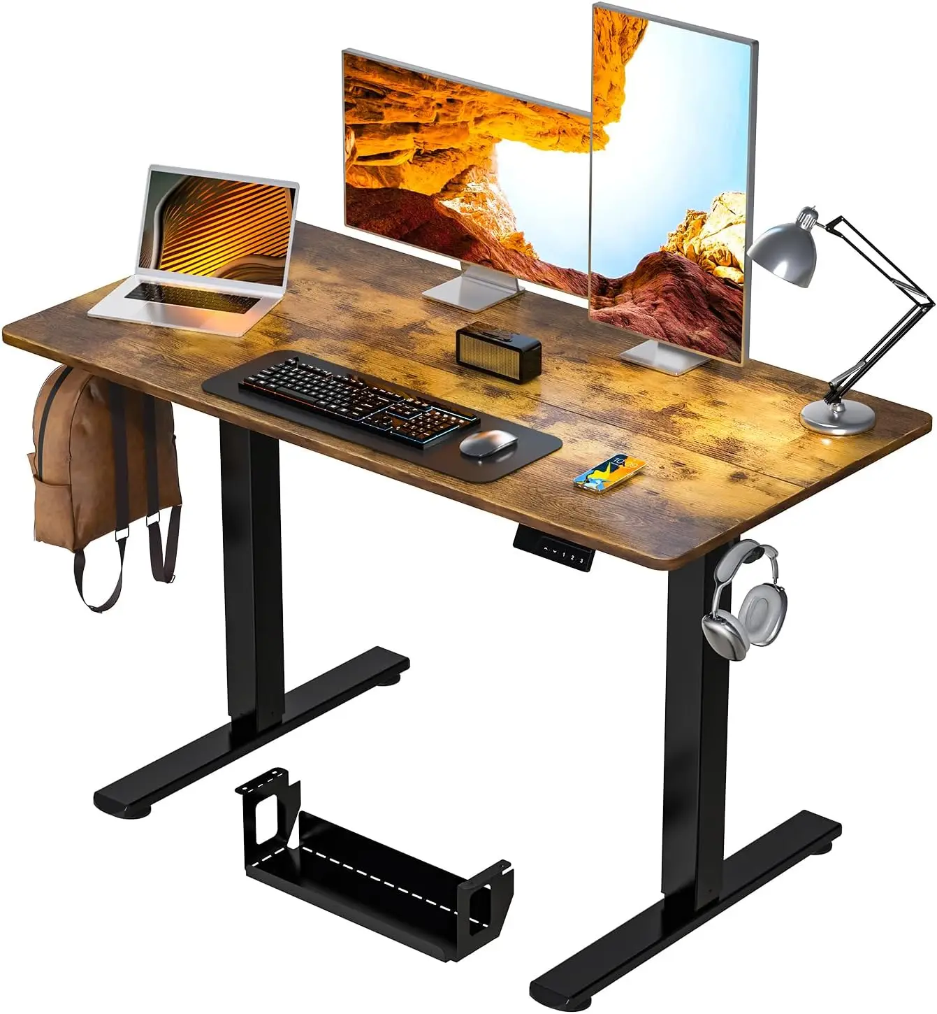 

Standing Desk Height Adjustable Electric Stand Up Desks [48 x 24 Inch] - Ergonomic Sit Stand Desk Rising Desks