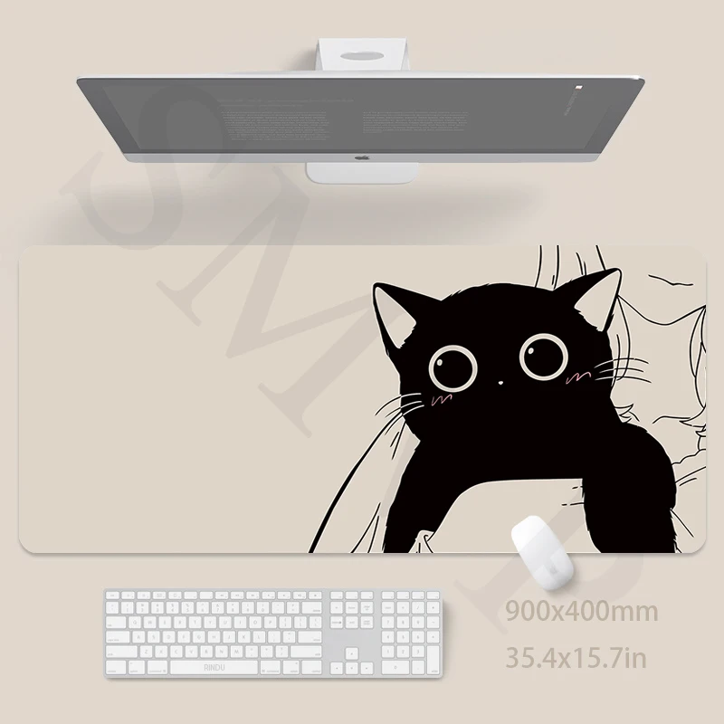 Cat Large Mouse Mat Cute Mousepad Big Kawaii Desk Mat 40x90cm Rubber Keyboard Mats Desk Pad Best Mouse Pad