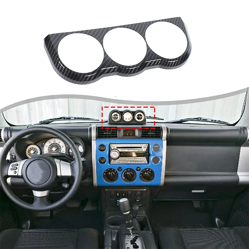 

For Toyota FJ Cruiser 2007-2021 ABS Carbon Fiber Car Dashboard Compass Frame Triptych Combination Cover Car Interior Accessories