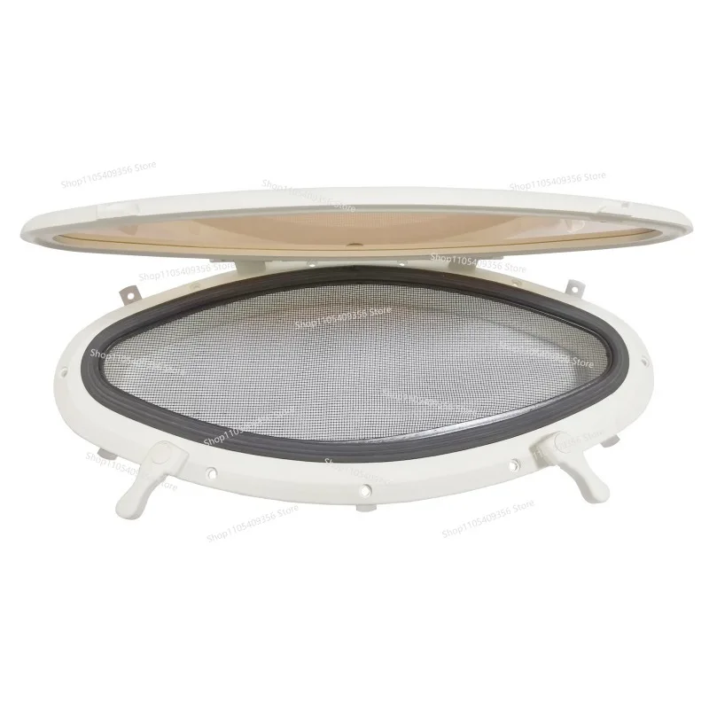 For Marine Plastic Oval Porthole with Screen, Escape Window, Special Porthole for Yacht RV, Ship Accessories