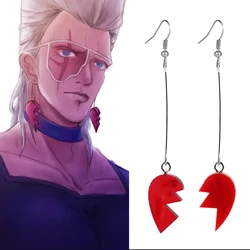 Anime JoJos Bizarre Adventure orecchini gioielli Cartoon Figure Jean Pierre Polnareff stesso Splicing Love Heart ciondolo orecchino Gif