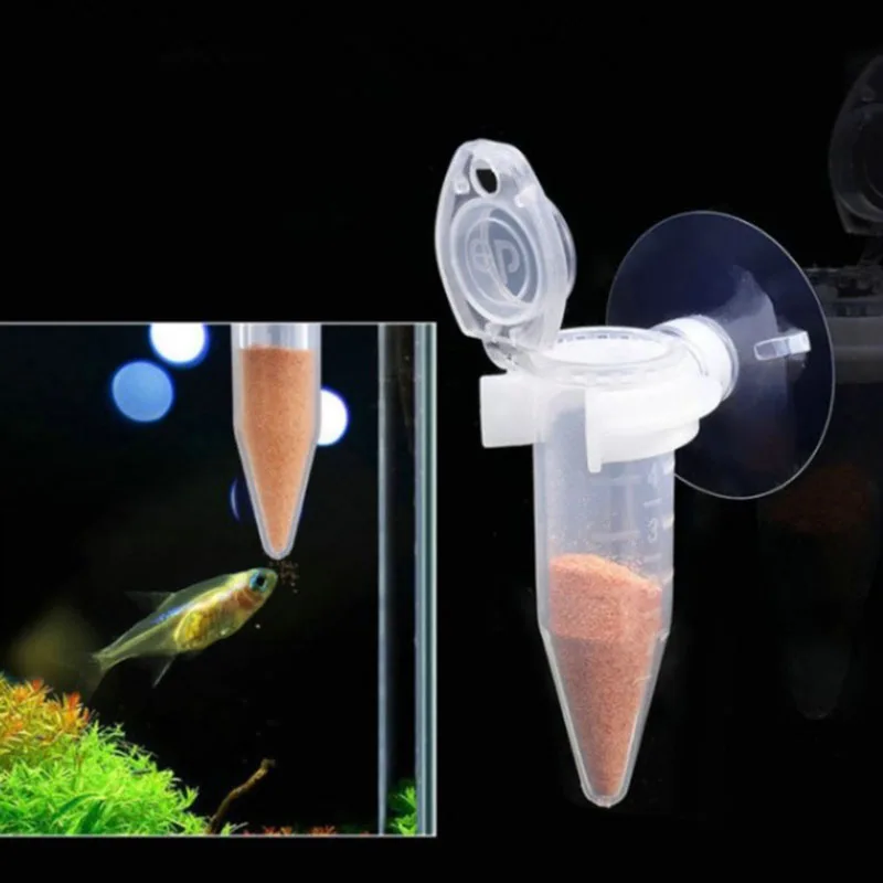 1pcs Automatic Fish Feeder Brine Shrimp Feeder Red Worm Feeding Feeder Worm Funnel Cup Fish Food Feeding Tool with Suction Cup