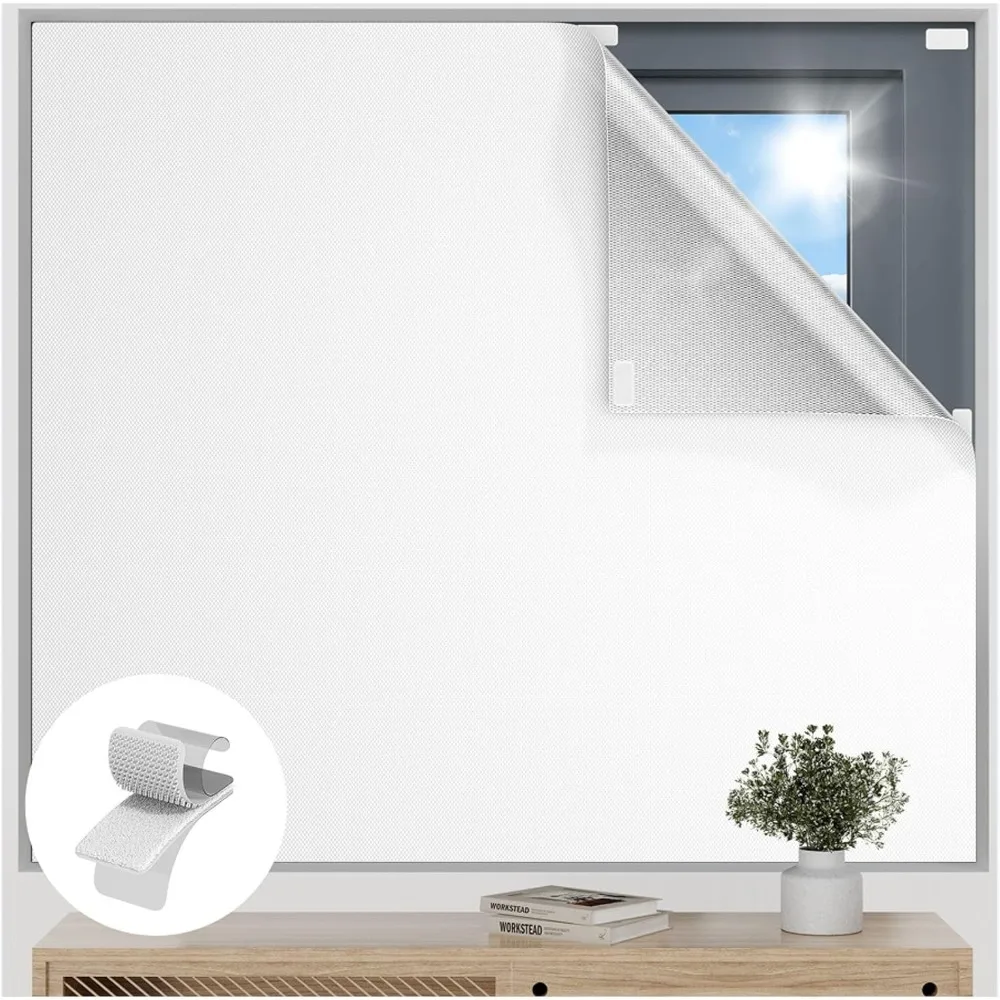 

Portable 100 Blackout Window Cover 85x57 Inch with Hook Loop for Bedroom Nursery Travel