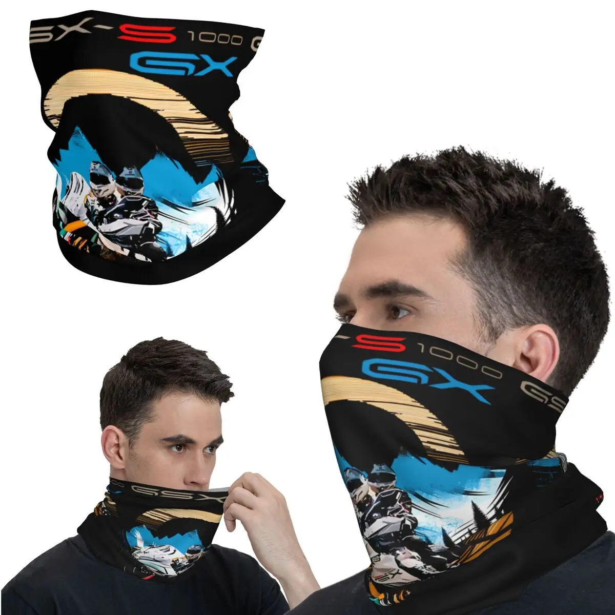 Stylish Motocross Bandana Neck Cover Printed New GSX S1000 Face Scarf Balaclava Hiking Unisex Adult All Season