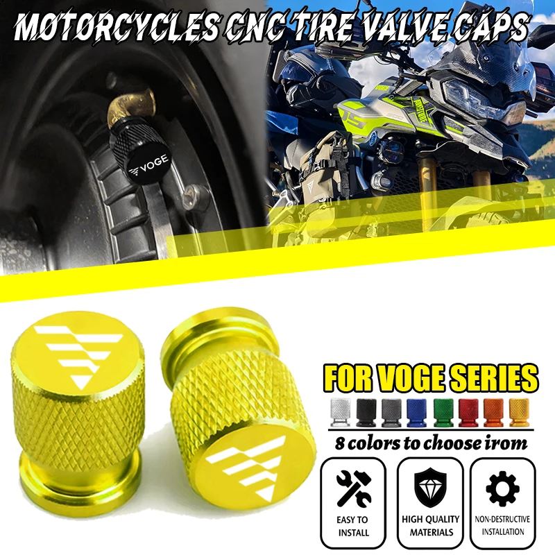 2PCS Tire Valve Caps Tyre Stem Covers Airdust Waterproof For Loncin Voge DS525X DS625X DS800X DS900X DSX 300R/RR 500R/RR SR4MAX