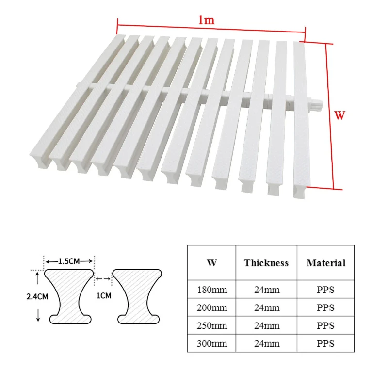 

180/200/250/300mm Overflow Grid Non-slip Board Swimming Pool Water Drain Grille Swimming Pool Equipment Accessories