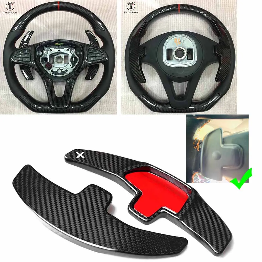 

Car Carbon Fiber Steering Wheel shift Paddle Extension For Benz C180L C260L GLE CLA GLC S Class C200L 15-16/ E300 E200 16-17