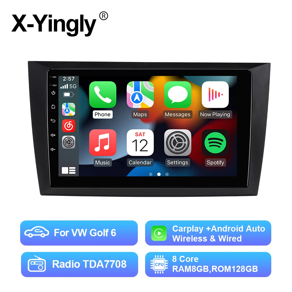 

Car Radio Multimedia Player For VW Volkswagen Golf 6 2008-2016 Android 12 Autoradio GPS Navigation DVR Camera WIFI IPS Screen