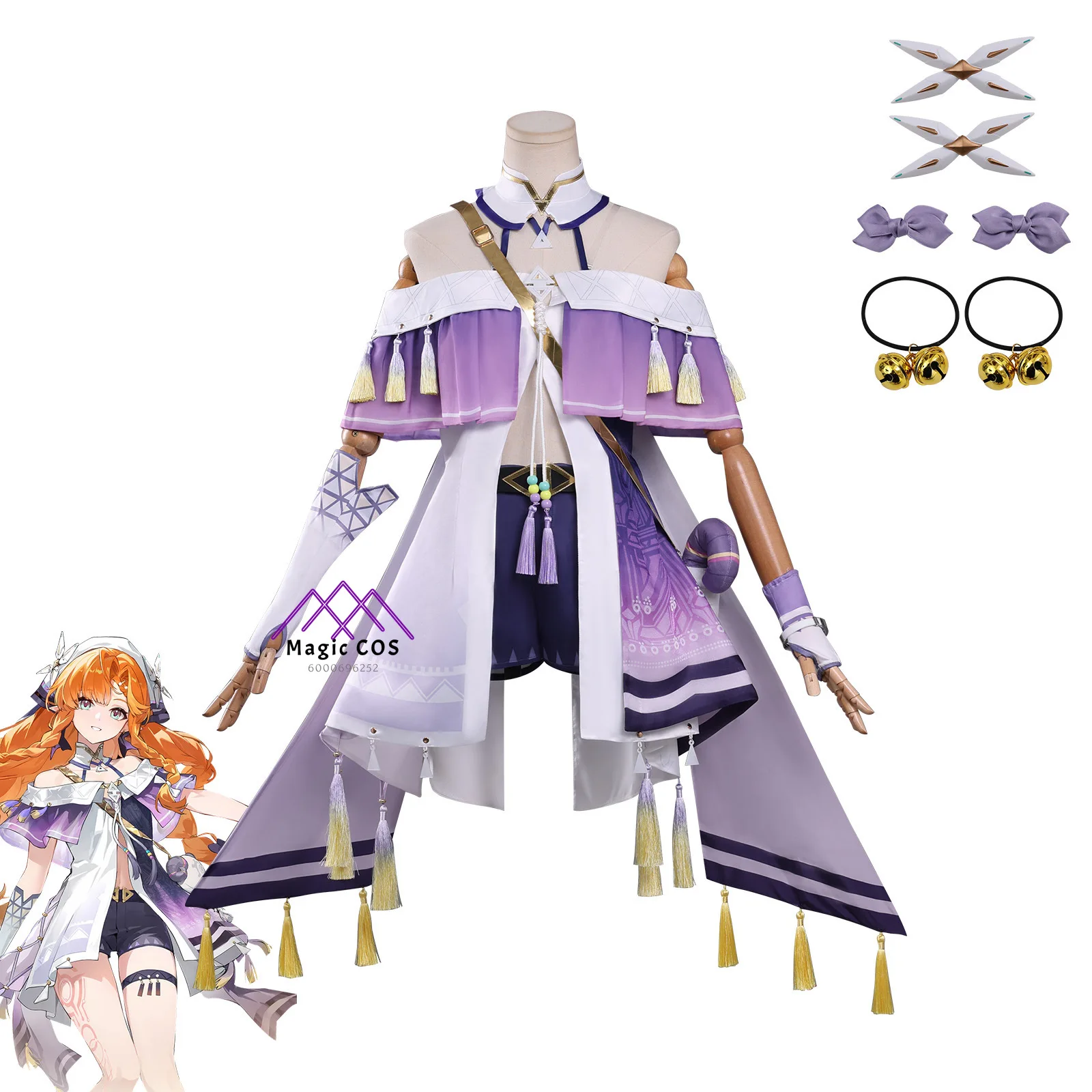 

Game Wuthering Waves Cosplay Costume Anime Sigrika Role Playing Dress Outfit with Short for Women Comic Con Halloween Party