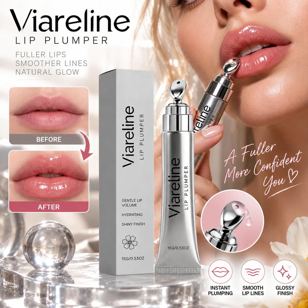 Instant Volumising Lip Plumper Serum Hyaluronic Acid Lip Plumping Oil Moisturizing Lip Enhancer Gloss Reduce Lines Sexy Lip Care