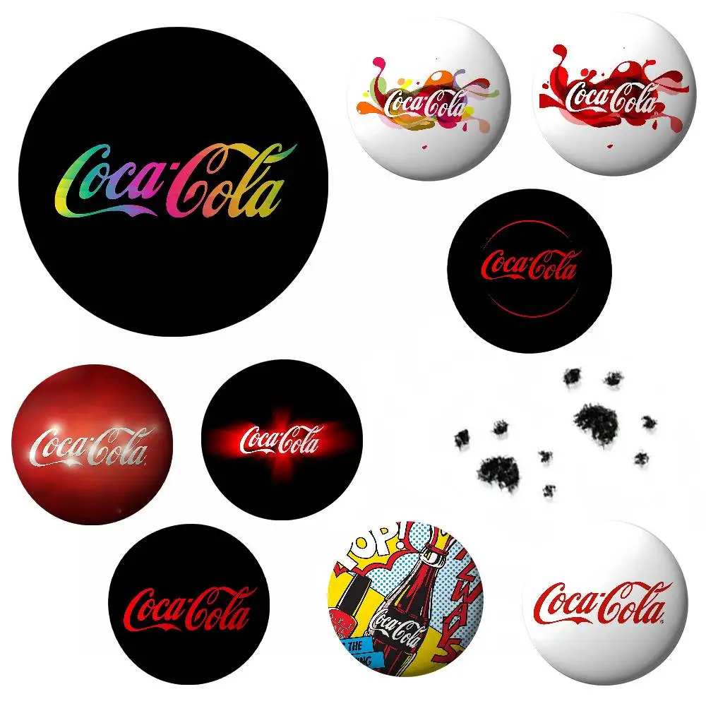 

C-Coca Cola Logo Anime Round Laser Badge Cartoon Brooch Clothes Backpack Accessories Lapel