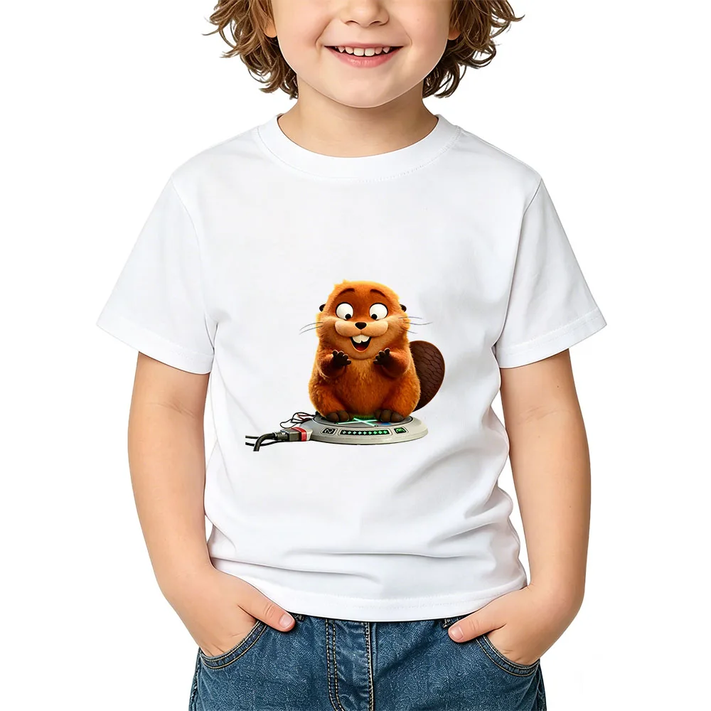 2026 NEW Hoppers 100% Cotton Cartoon Children's T-Shirt Anime Print Kids Tees Boys Girls Tops O-Neck Short Sleeve Summer Toddler