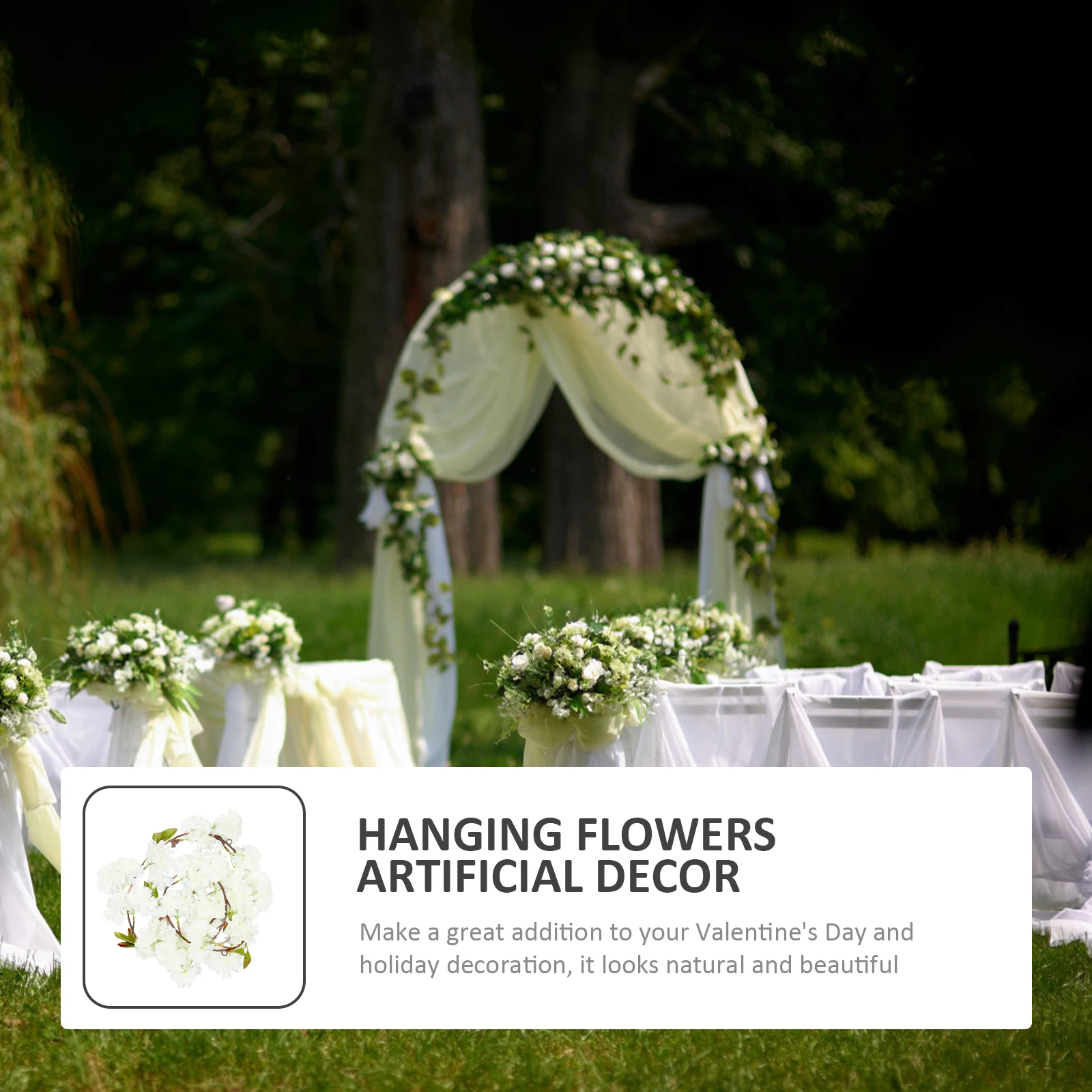 

Simulated Cherry Blossom Vine String Wedding Flowers Fake for Decoration Artificial Ornaments Hanging