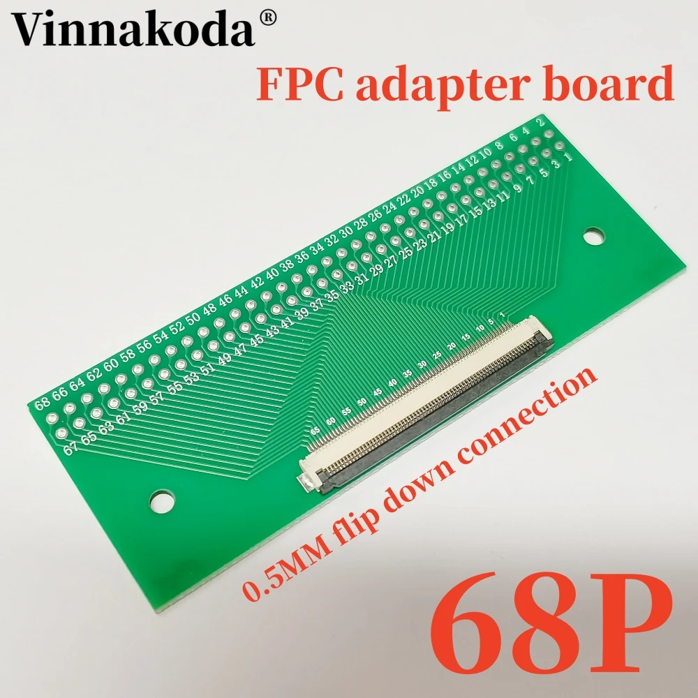 

1Pcs FFC/FPC adapter board 68pin 0.5MM to 2.54MM Test board Soft cable adapter board