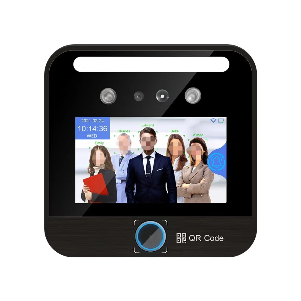 AI Dynamic Face Recognition Time Attendance Visitor QR Code Reader Cloud Wifi AI Face Recognition Access Control