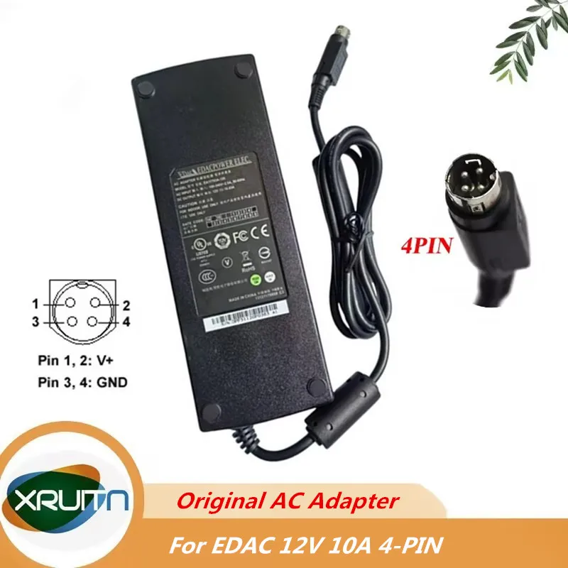 

Genuine EA11351A-120 12V 10A 120W AC Adapter for EDAC Power Supply 4 Pins Power Adapter