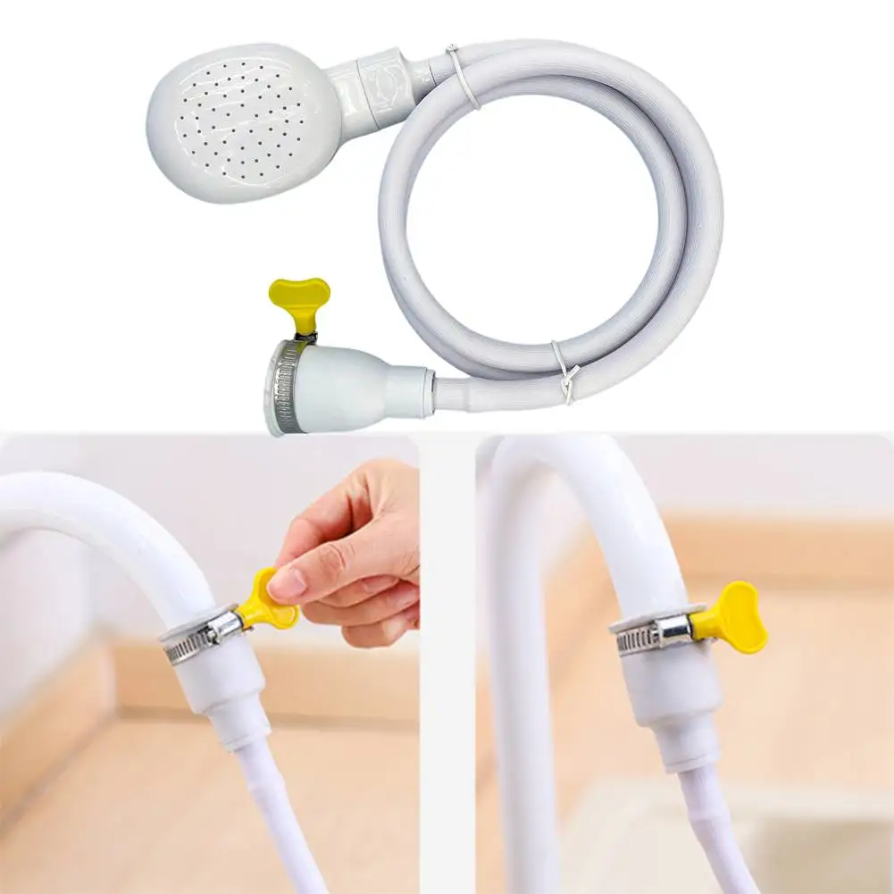 1set Bathing 2.2M Bath Tap Shower Hose Adjustable Shower Hose 1.3Meters DN15 Interface For Tap Spray Outdoor Pet Shower Tool Kit image 2