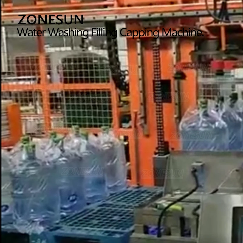 Zonesun ZS-AFMW 900 bph 5 galões pet engarrafado máquina de enchimento de água linha de embalagem de vedação produção em massa fabricação