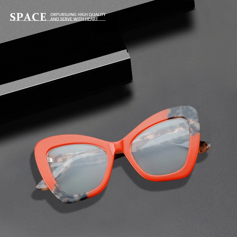 

8801 acetate Cat Eyes Man glasses frames Pure handmade optical eyewear Reading glasses woman personalized Fashion eye glasses