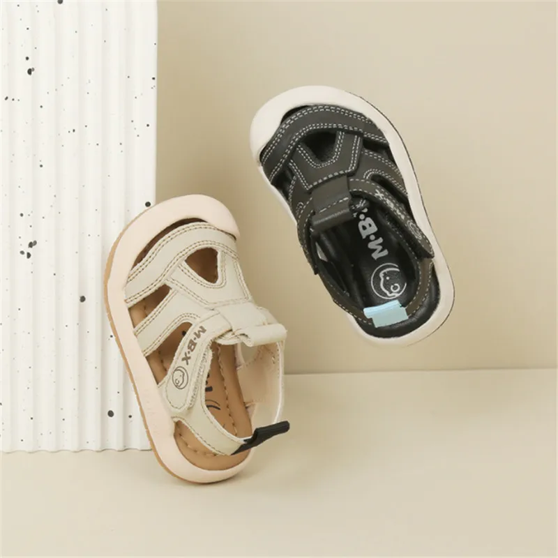 2023 New Summer Baby Sandals For Boys Closed Toe Breathable Kids Sport Shoes Soft Sole Non-slip Toddler Boys Sandals Beach