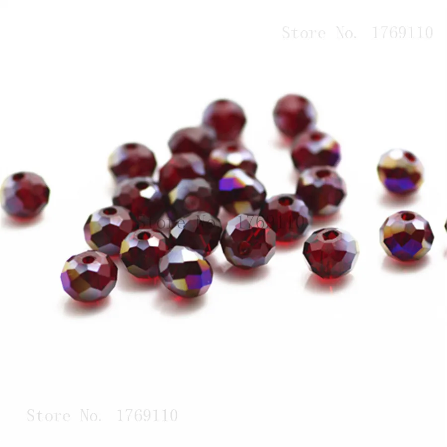 Isywaka Mixed Colors 4*6mm 50pcs Rondelle  Austria faceted Crystal Glass Beads Loose Spacer Round Beads for Jewelry Making