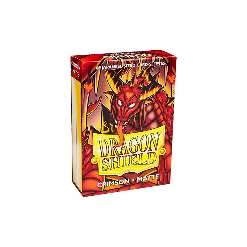 Dragon Shield Bundle: 2 Packs of 60 Count Yu-Gi-Oh Matte Card Sleeves Protector Japanese Size Mini Card Cover(Matte Crimson)