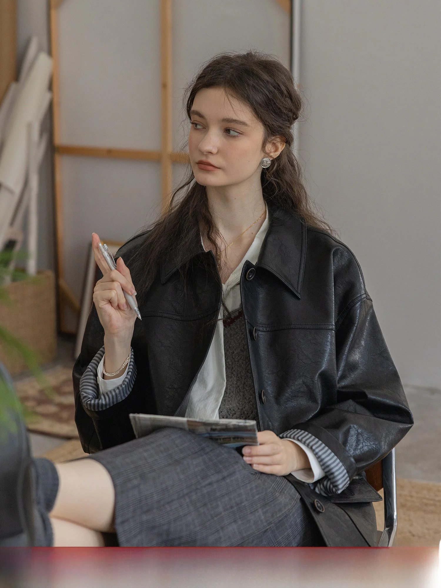 

Dailyart, осеннее пальто, винтажное пальто, экологическое, масляное, восковое, кожаное, повседневное, уличное, женское пальто из искусственного материала