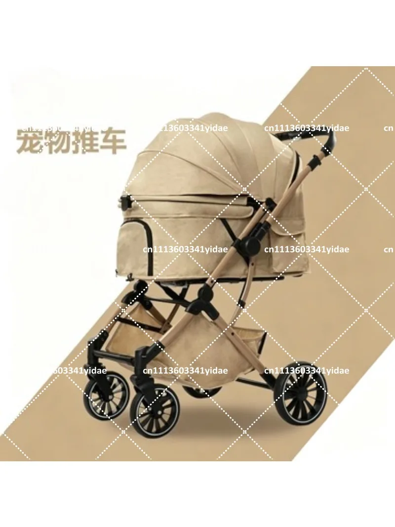 Compact Folding Pet Stroller for Small Dogs Cats, Lightweight Carrier with Smooth Wheels for Outdoor Travel