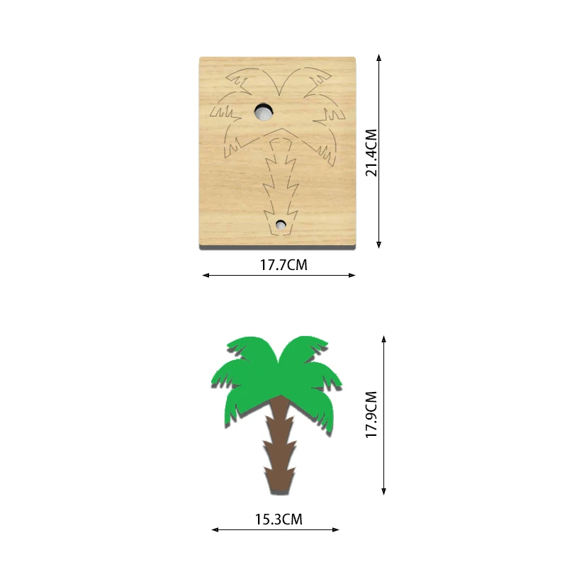 

Palm tree wooden cutting mold, children's and home decoration handmade DIY craft kit, DIY cutting and embossing template