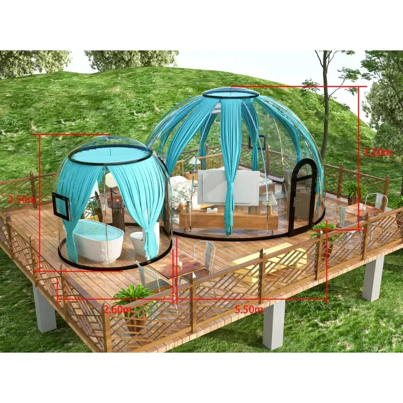 Full House Outdoor Transparent Restaurant Igloos Bubble Room Star Glamping Hotel Tent Dome