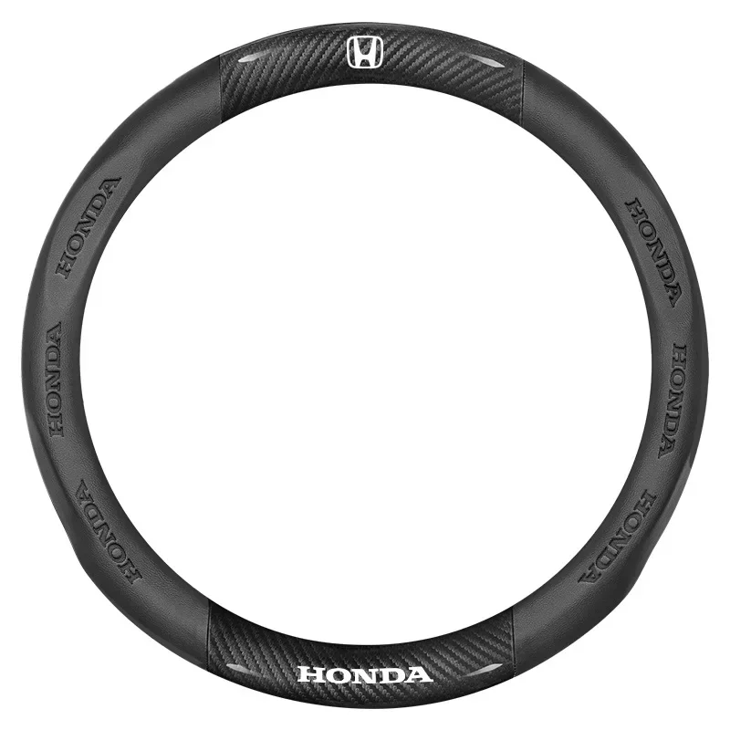38CM Carbon Fiber Car Steering Wheel Cover Breathable Anti Slip For Honda Mugen Power Civic Accords CRV Hrv Jazz CBR VTEC VFR view 5