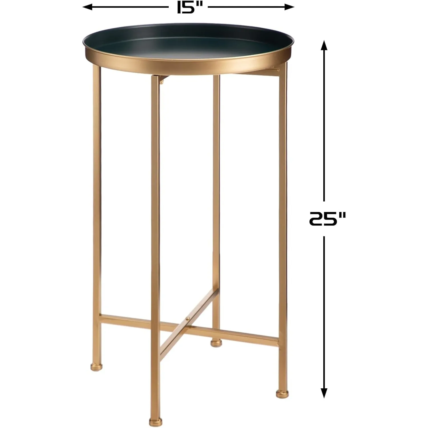 End Table, Accent Indoor&Outdoor Coffee Side Table, Snack Sofa Table for Living Room, Anti-Rust Decorative Plant Stand