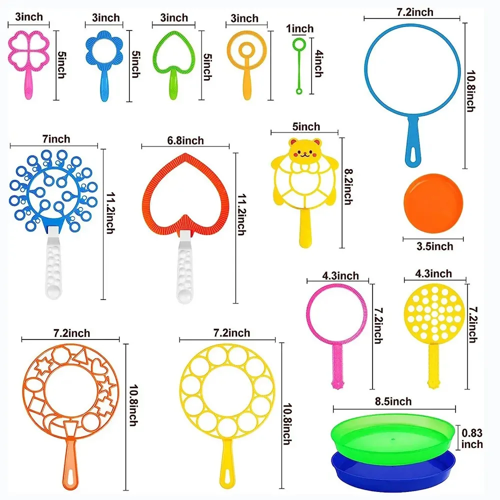 Big Bubbles Wand Kit para crianças, Fancy Circle Props, Multi Shaped Bubble Ring, Brinquedos divertidos ao ar livre, Brinquedos interativos familiares