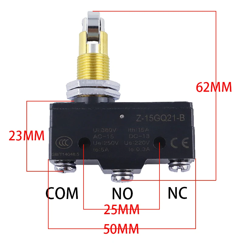 1PCS Z-15GQ21-B Honeywell 3 Pin Snap Action Micro Switches Sensor Button With Screw Terminals