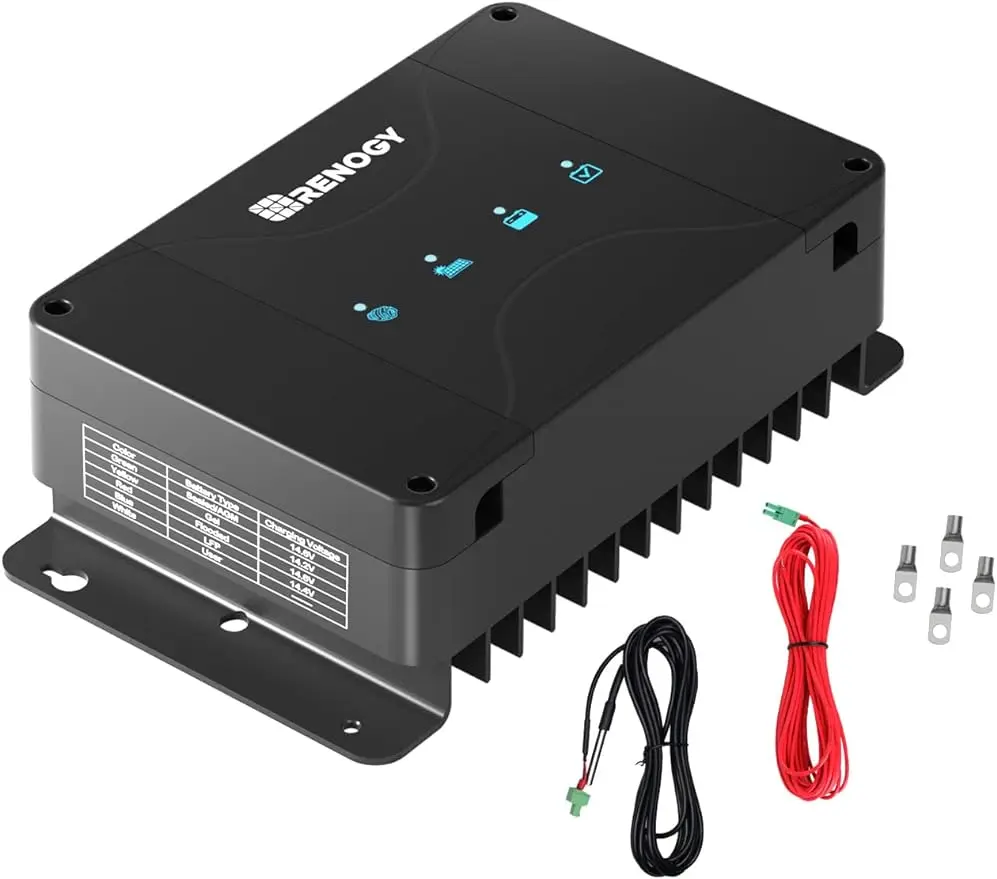 Renogy 12V 30A DC to DC Charger with MPPT, On-Board Battery Charger for Gel, AGM, Flooded and Lithium Batteries, Using Multi-Sta