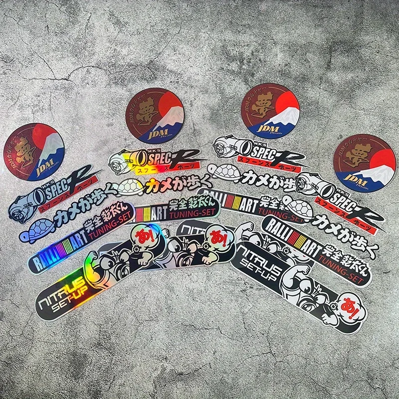 1 conjunto de adesivos gráficos jdm para motocicleta, carro, decoração personalizada, design multi, acessório para entusiasta de automóveis